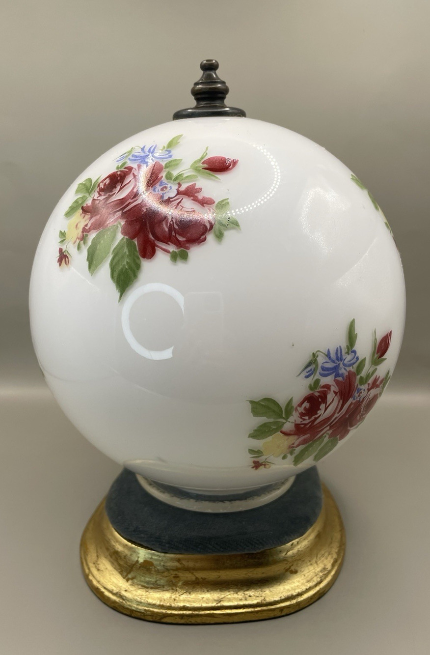 Vintage Glass Floral Ceiling Light Shade Globe Round Cover Set of 2